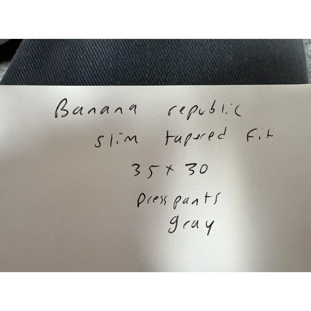 Banana Republic Dress Pants Mens 35x30 Gray Slim Tapered Herringbone Stretch